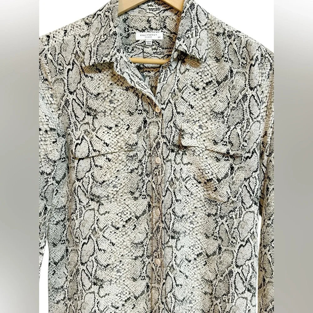 Equipment Femme Women's Classic Sandwashed Crepe De Chine Silk Slim Size S - Picture 3 of 12